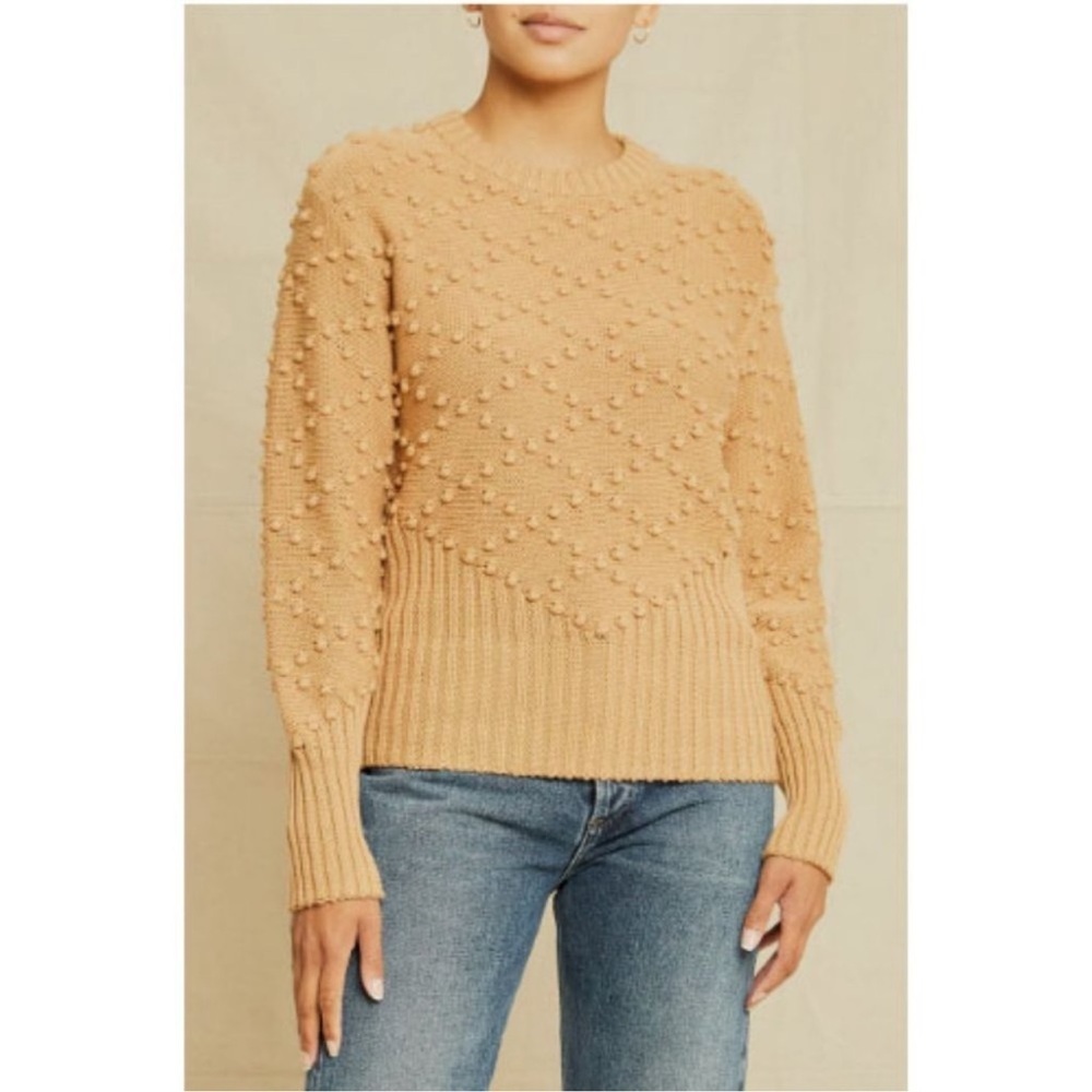 Amour Vert Cherie Pom Pom Organic Cotton Sweater Scandi Girl Cottage Minimalist